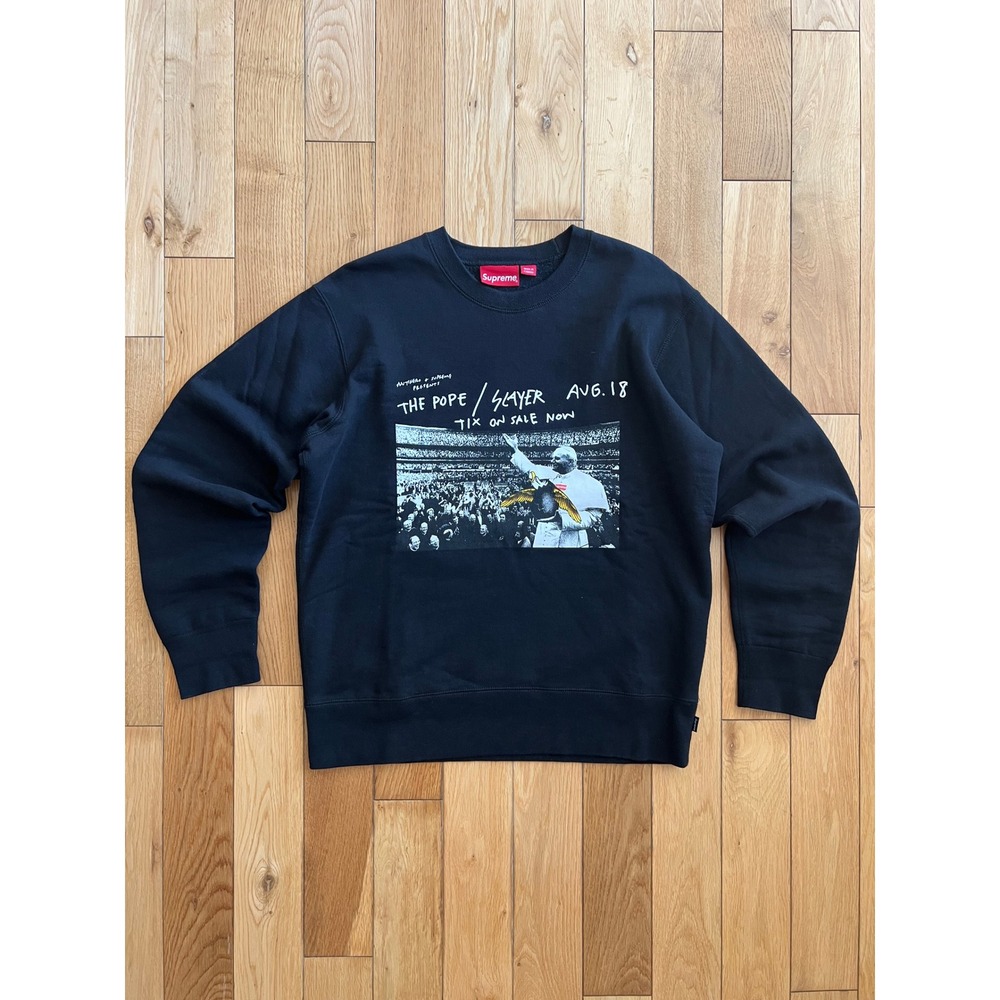 Supreme x Antihero The Pope Slayer Crewneck Pullover Sweater Black Size M